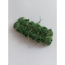 Розочки из фоамирана 2,5 см в пучках, цв. темно-зеленый, цена за пучок